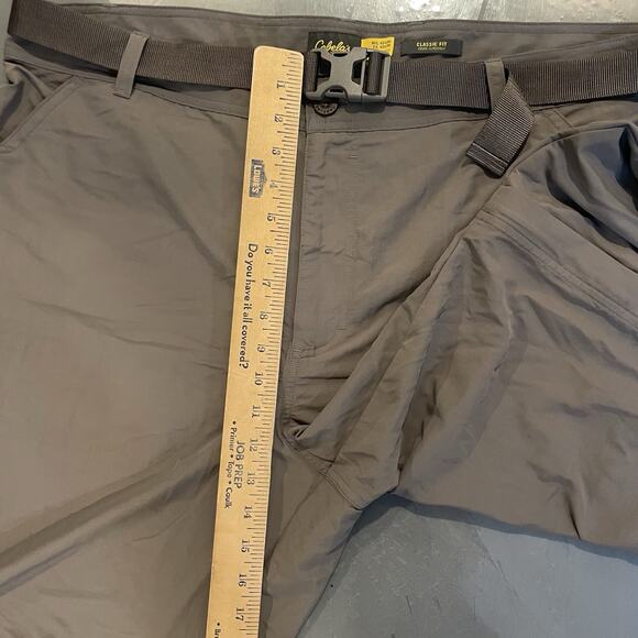Cabela’s Convertible Cargo Pants Men 42x36 Belted Classic Fit Ankle Zip Gray - Picture 7 of 9